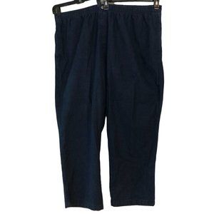 Woman Within Dark Blue Denim Stretch Waist Jeans w/ Pockets 32W